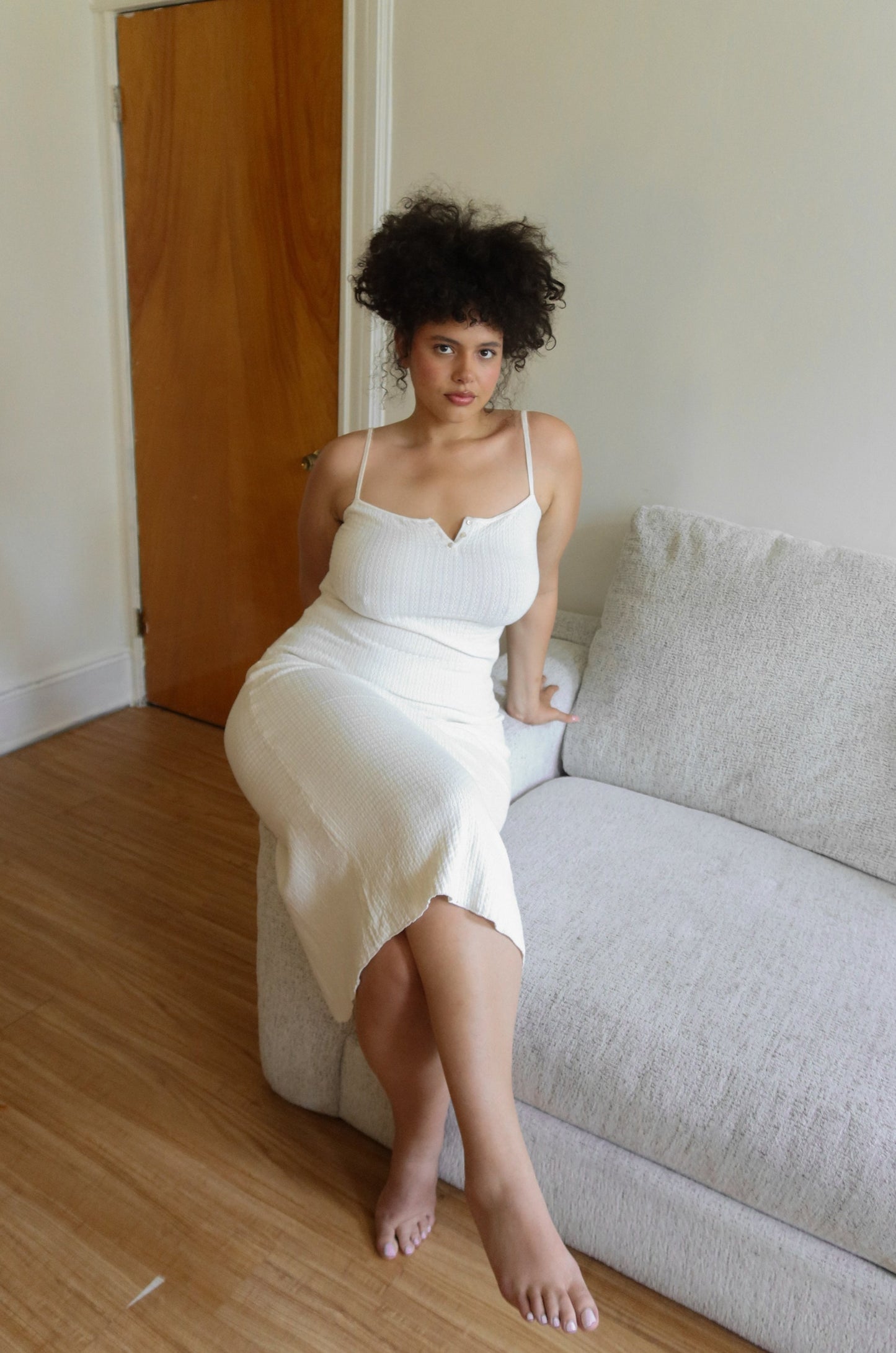 Dalia Midi Dress - Off White